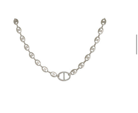 MSN Shiny Silver / Clear Chain Neckless