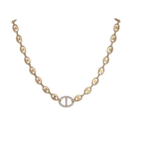 MSN Shiny Gold/ Clear Chain Necklace