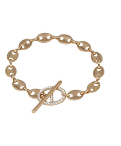 MSB Shiny Gold/ Clear Chain Bracelet