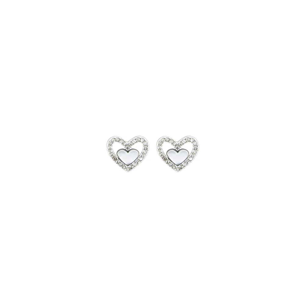 MFBE Heart Matt Silver Earring