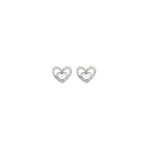 MFBE Heart Matt Silver Earring