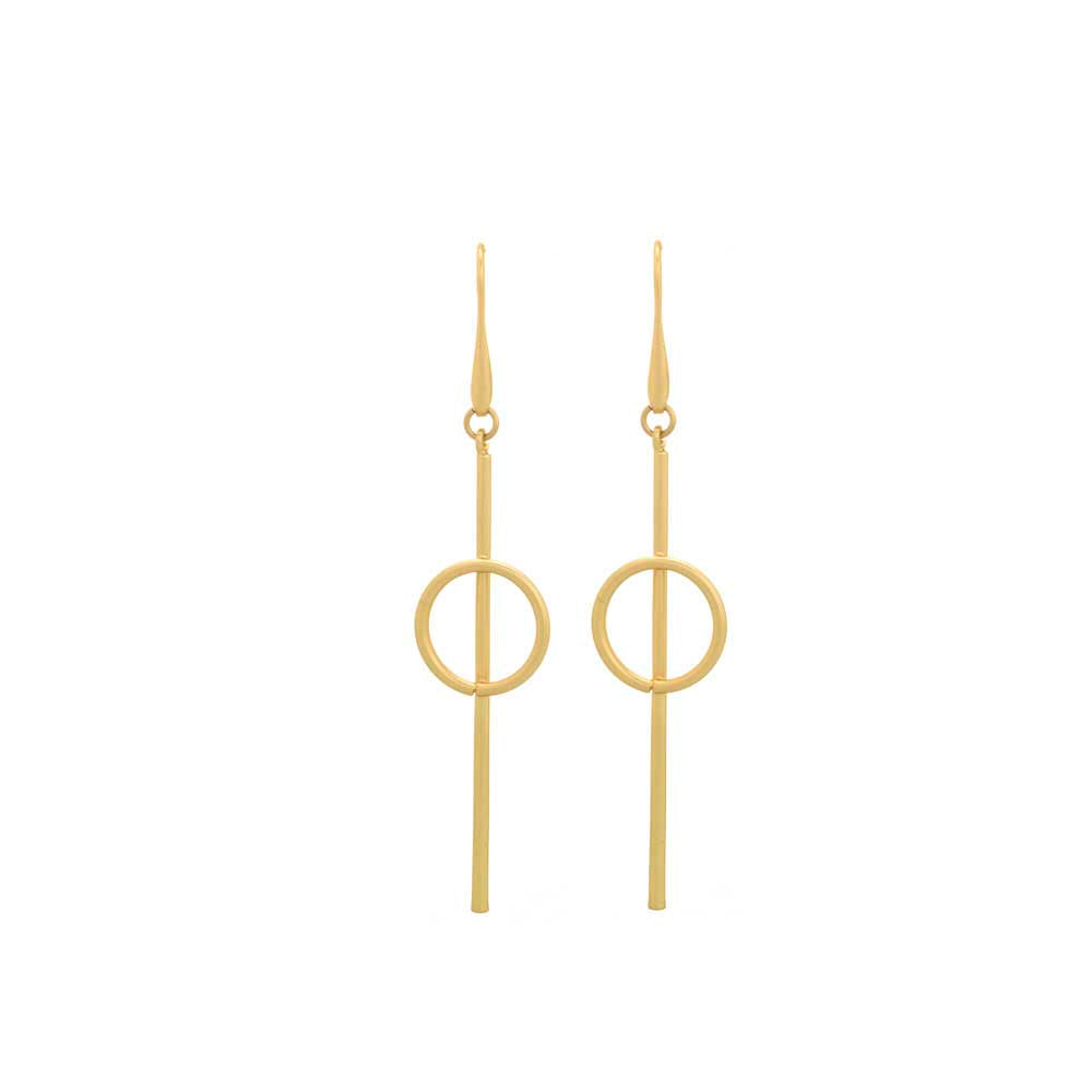 MFBE  Long Light Matt Gold Earring