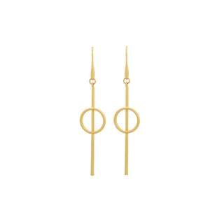 MFBE  Long Light Matt Gold Earring