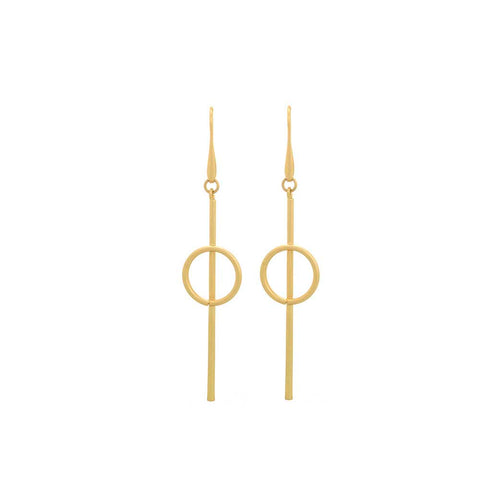 MFBE  Long Light Matt Gold Earring