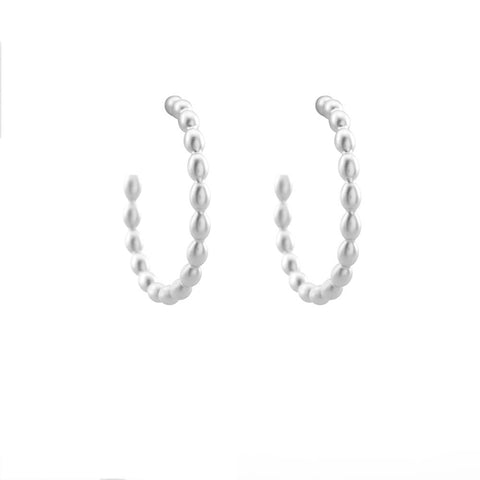 MFBE Matt Silver Hoop Earring