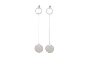 MFBE Long Shiny Silver Earring