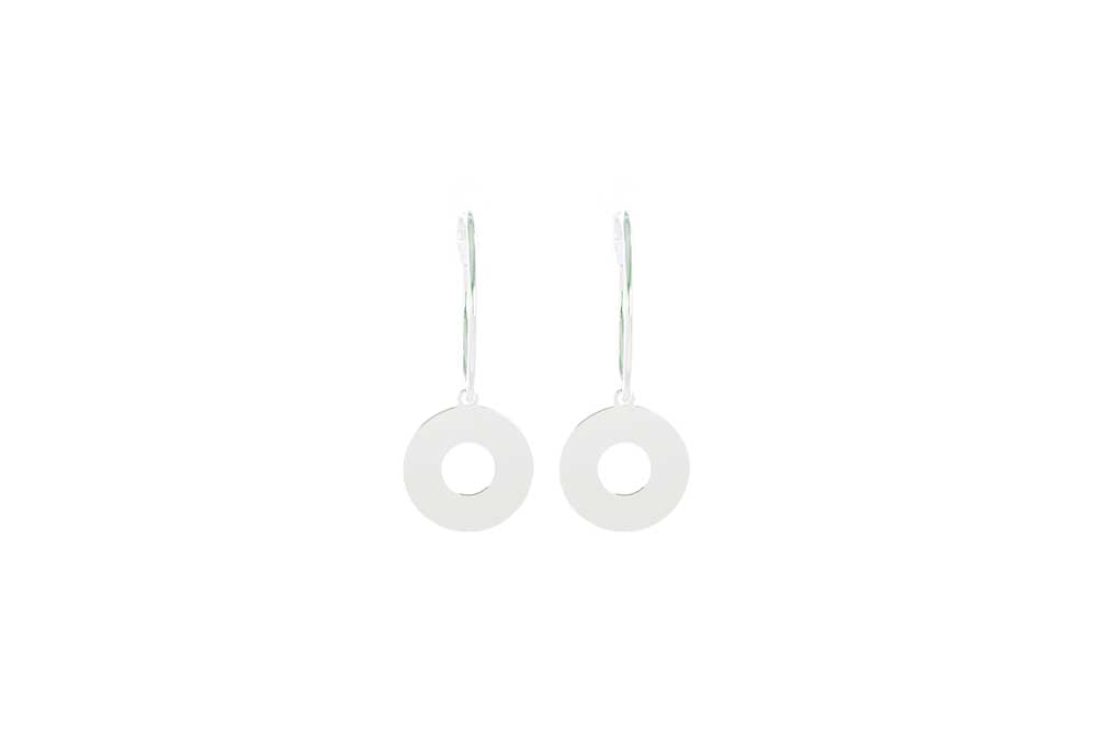 MFBE Circle Shiny Silver Earring