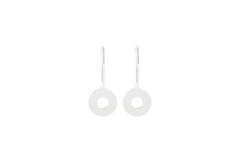 MFBE Circle Shiny Silver Earring