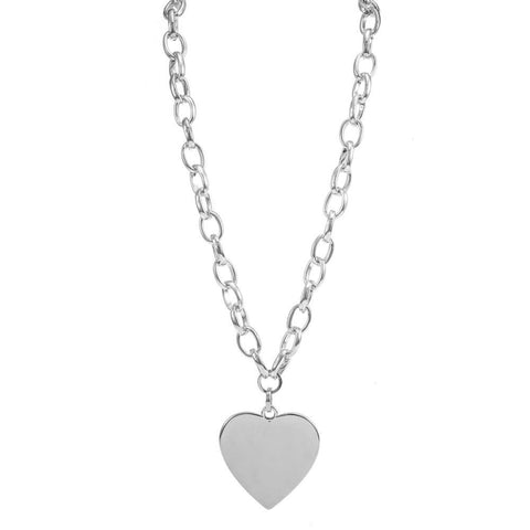 MFCN Heart Shiny Silver Necklace