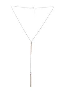 MFCN Lariat Silver Chain/Light Gold Necklace