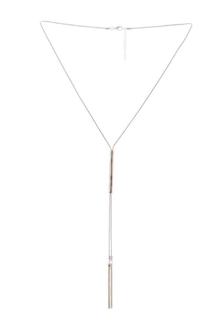 MFCN Lariat Silver Chain/Light Gold Necklace