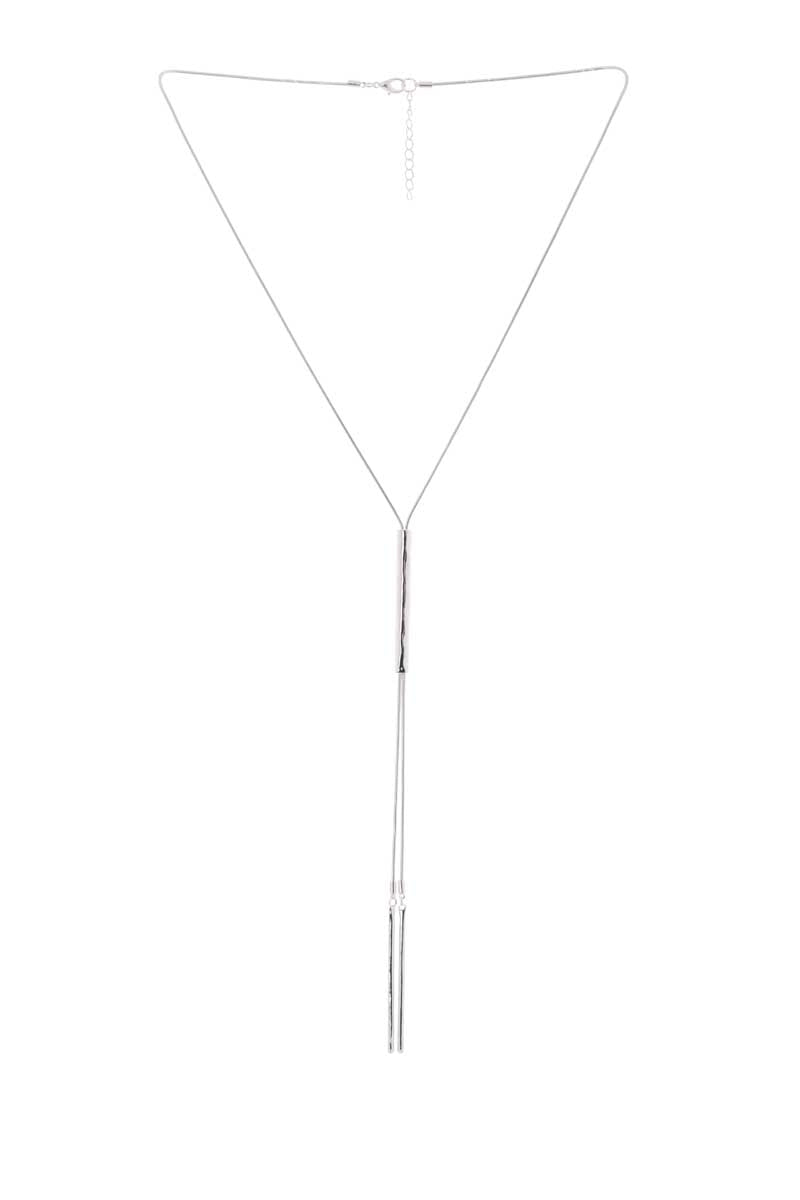 MFCN Lariat Light Burnished silver Necklace