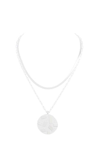 MFBN Two Layer Matt Silver Necklace