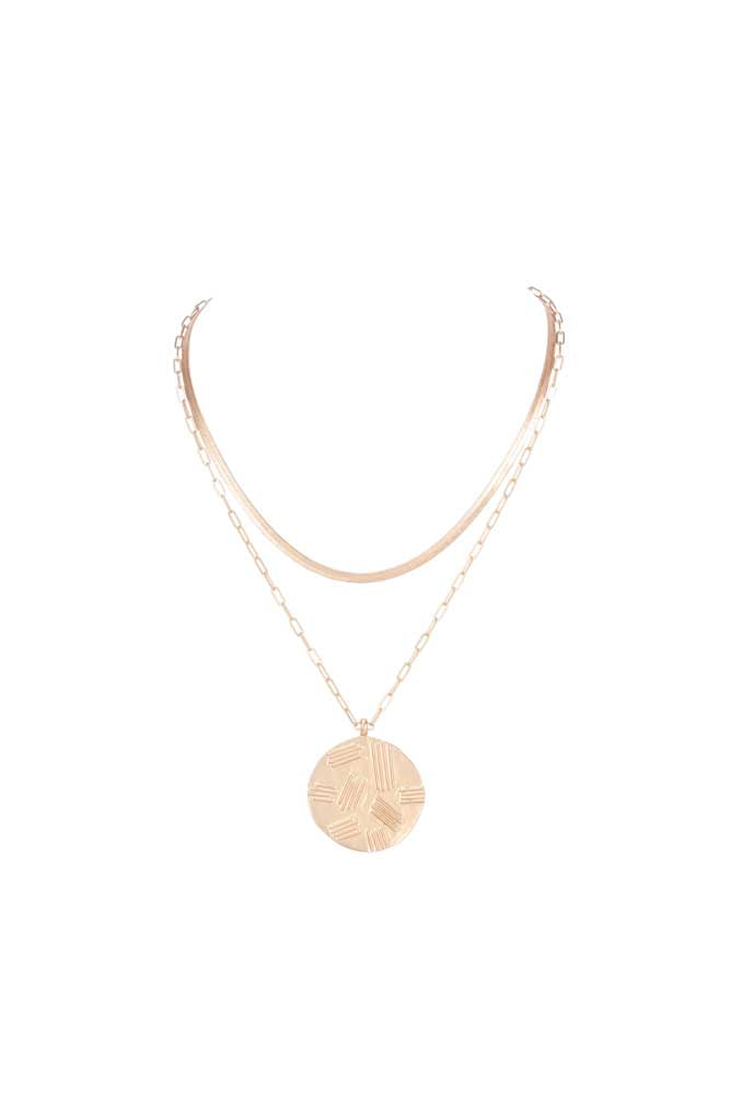 MFBN  Two Layer Matt Gold Necklace