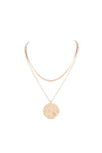 MFBN  Two Layer Matt Gold Necklace