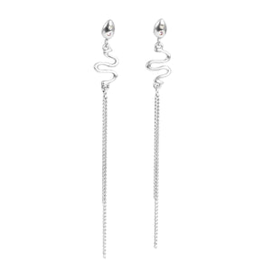 A&C Mysterious Garden Long Silver Earrings