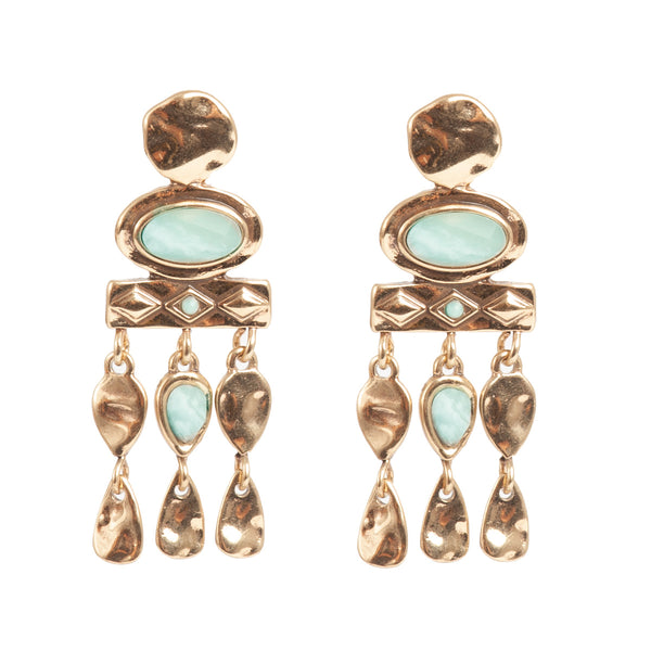 A&C Bohemian Stone/ Gold Plated Earrings