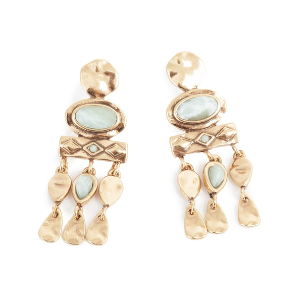 A&C Bohemian Stone/ Gold Plated Earrings