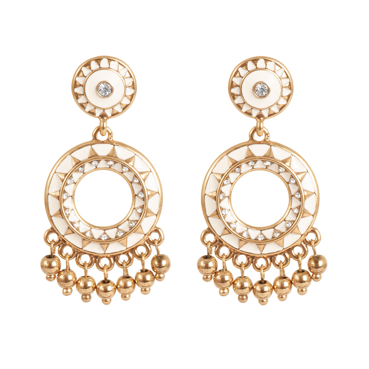 A&C  White Party Gold Plated Earrings