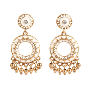 A&C  White Party Gold Plated Earrings