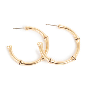 A&C Bamboo Gold Hoop Earrings