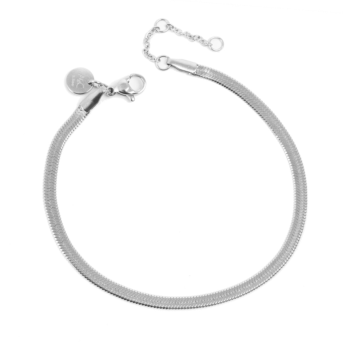 A&C Silver 14K Plated Snake Chain Bracelet