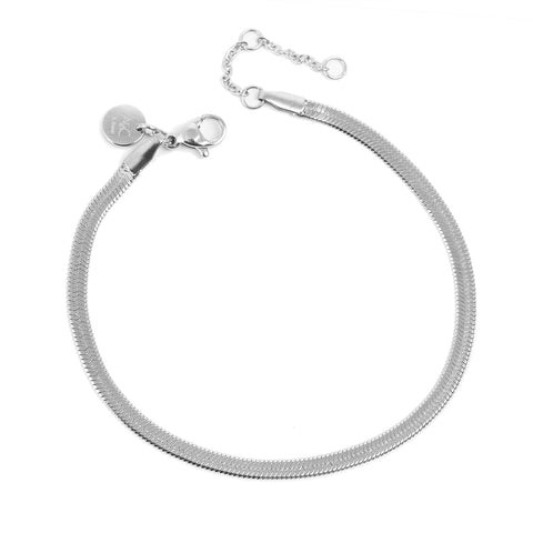 A&C Silver 14K Plated Snake Chain Bracelet