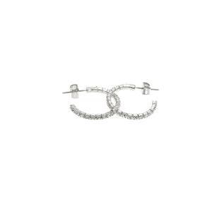 MSE Rhodium Plated Small Hoop Earring