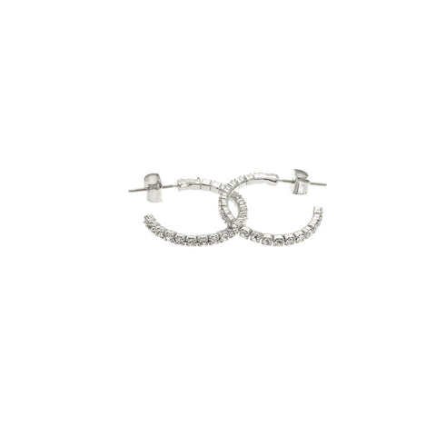 MSE Rhodium Plated Small Hoop Earring