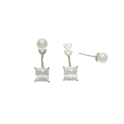 MSE Pearl+ Crystal Rhodium Earring