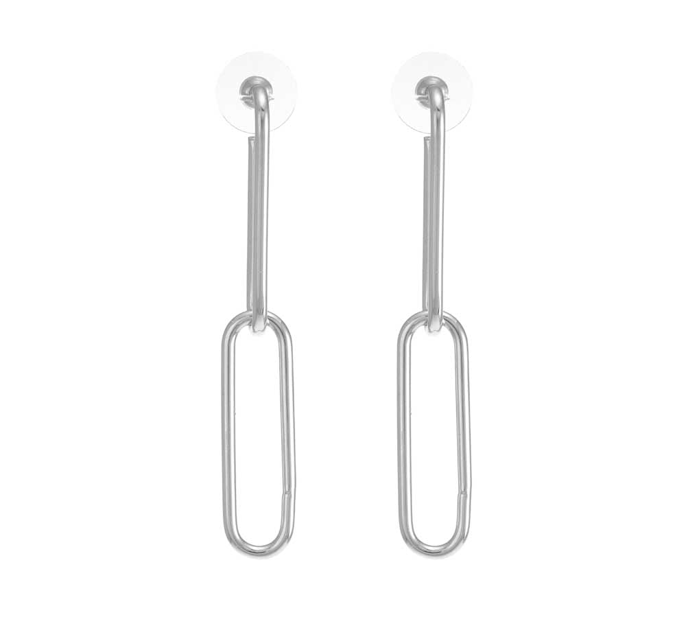 MSE Linked Post  Rhodium Earring