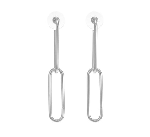 MSE Linked Post  Rhodium Earring