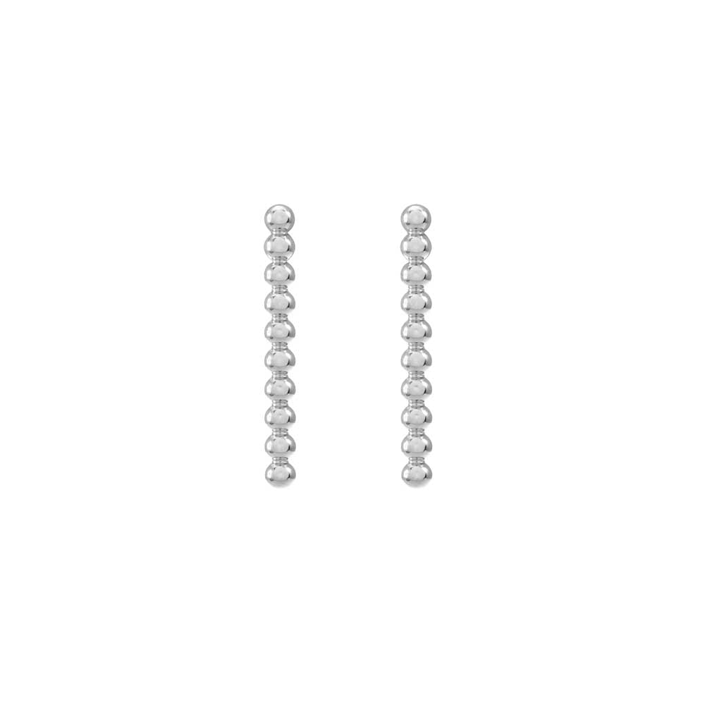 MSE Long Shiny Rhodium Earring