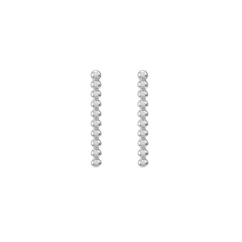 MSE Long Shiny Rhodium Earring