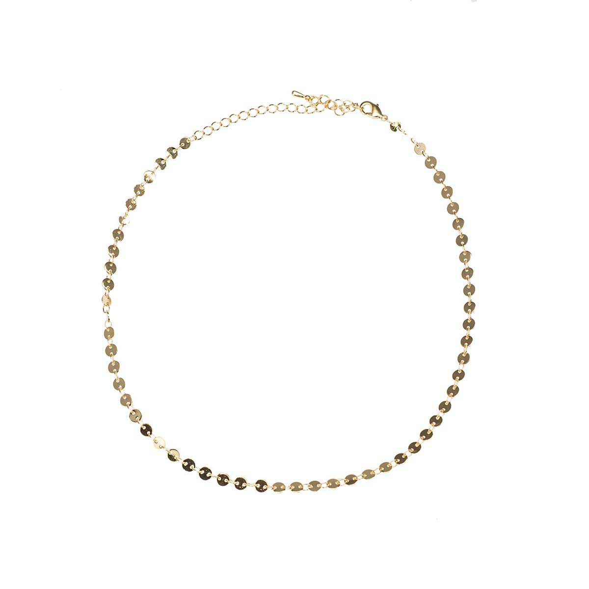 MSN Gold Chain Coin Choker Necklace