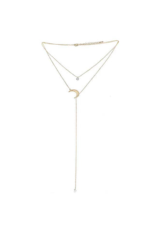 MSN Lariat 2 Layer Gold Necklace