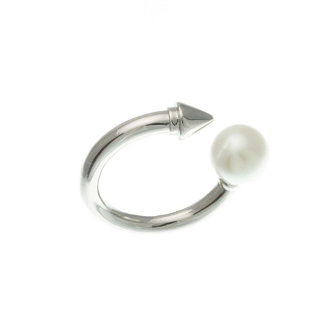 MSR Silver Plated Cone/Spike/Pearl Ring